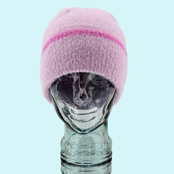 BCBGeneration Hat Beanie Mauve Single Stripe Cuff Cottagecore Barbiecore Outdoor main image 4
